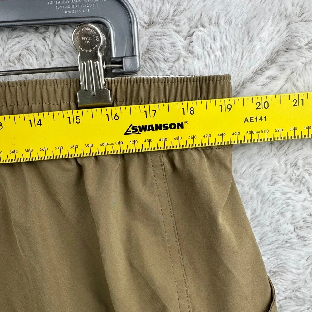 Lands End Performance Shorts Mens XL Khaki Tan Stretch Cargo Hiking Gorpcore